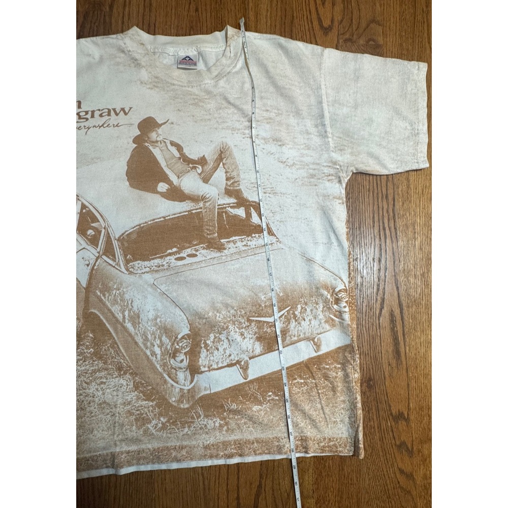 Tim McGraw Everywhere Vintage Graphic T-Shirt Mens Large AAA Sepia Country Music - Picture 6 of 11